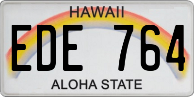 HI license plate EDE764