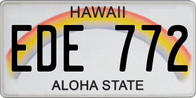 HI license plate EDE772