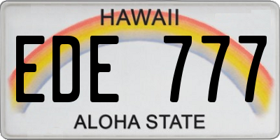 HI license plate EDE777