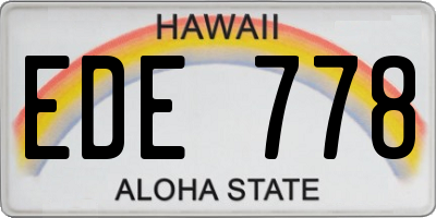 HI license plate EDE778