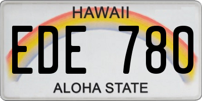 HI license plate EDE780