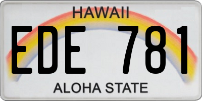 HI license plate EDE781