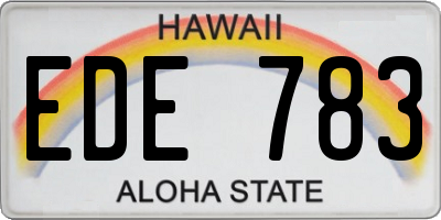 HI license plate EDE783