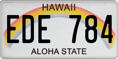 HI license plate EDE784