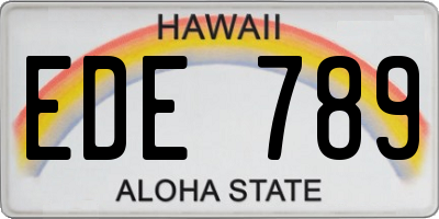 HI license plate EDE789
