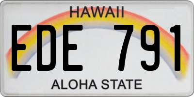 HI license plate EDE791