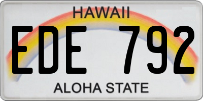 HI license plate EDE792