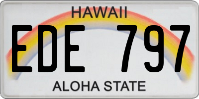 HI license plate EDE797