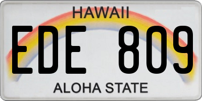 HI license plate EDE809