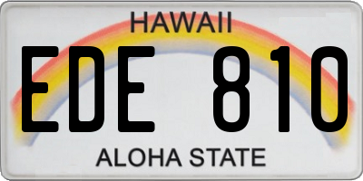 HI license plate EDE810