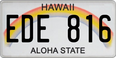 HI license plate EDE816