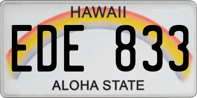 HI license plate EDE833