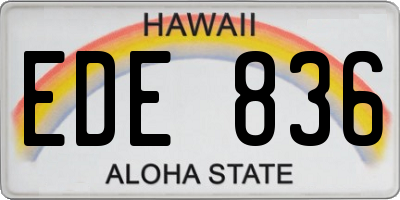 HI license plate EDE836