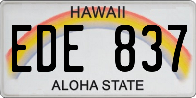 HI license plate EDE837