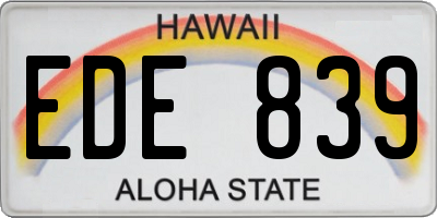 HI license plate EDE839