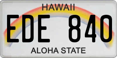 HI license plate EDE840