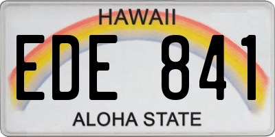 HI license plate EDE841