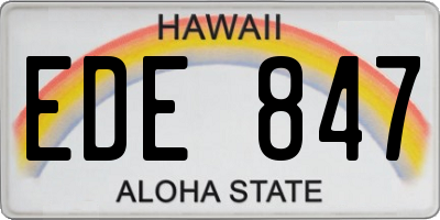 HI license plate EDE847
