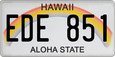 HI license plate EDE851
