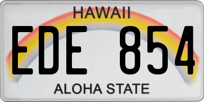 HI license plate EDE854