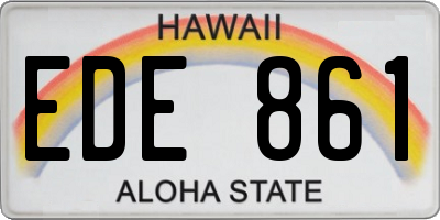 HI license plate EDE861
