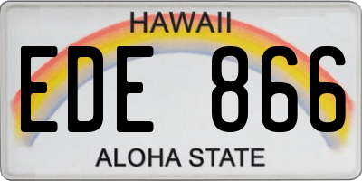 HI license plate EDE866