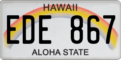 HI license plate EDE867
