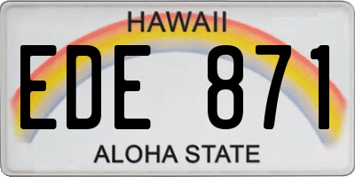 HI license plate EDE871