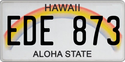 HI license plate EDE873