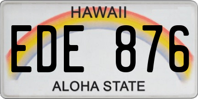 HI license plate EDE876