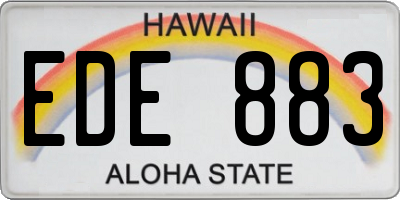 HI license plate EDE883