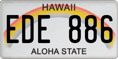 HI license plate EDE886