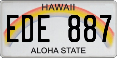 HI license plate EDE887