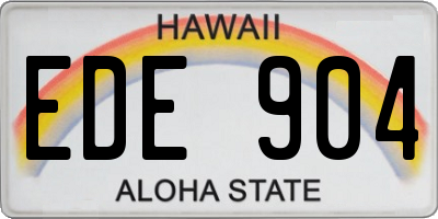HI license plate EDE904