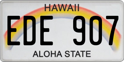 HI license plate EDE907