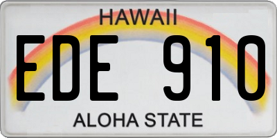 HI license plate EDE910
