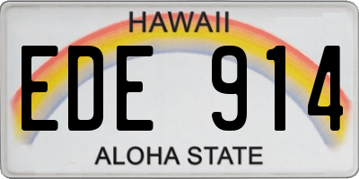 HI license plate EDE914