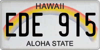 HI license plate EDE915