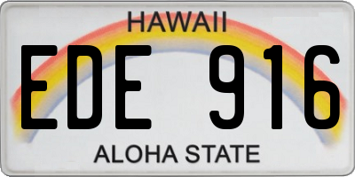 HI license plate EDE916