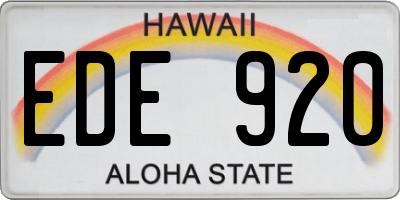 HI license plate EDE920