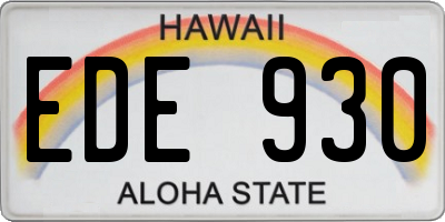 HI license plate EDE930