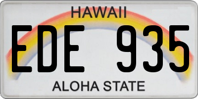 HI license plate EDE935
