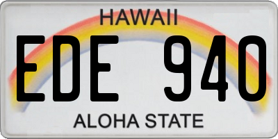 HI license plate EDE940