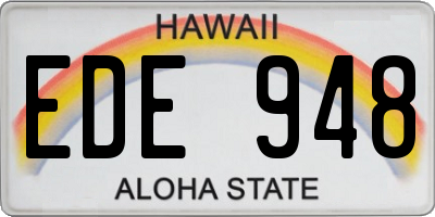 HI license plate EDE948