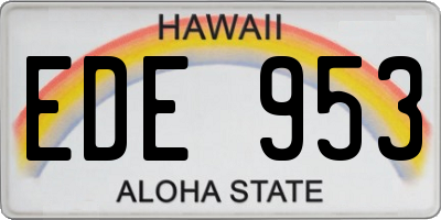 HI license plate EDE953