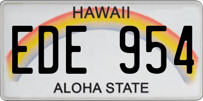 HI license plate EDE954