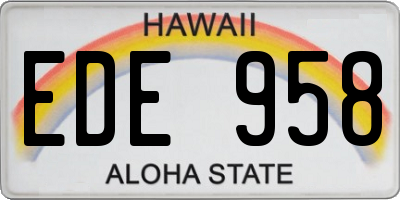 HI license plate EDE958
