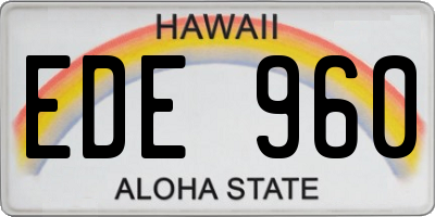 HI license plate EDE960