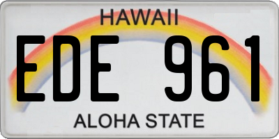 HI license plate EDE961
