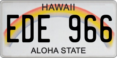 HI license plate EDE966